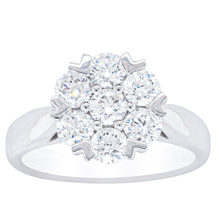 18ct White Gold 1.20ct Diamond Lotus Ring-Ring-Walker & Hall