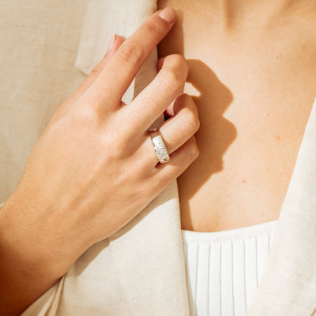 Platinum .90ct Cushion Cut Reclaimed Diamond Ring-Ring-Walker & Hall