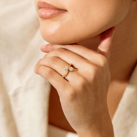 18ct Yellow Gold 1.06ct Diamond Toi et Moi Ring - Ring - Walker & Hall