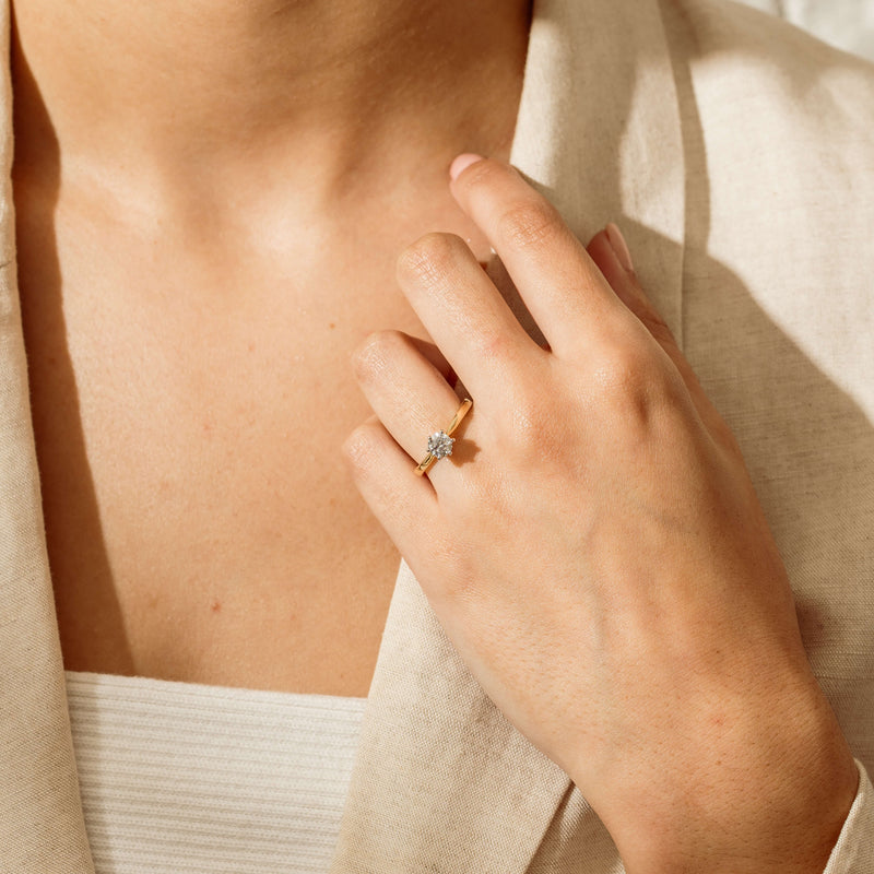 18ct Yellow Gold .60ct Reclaimed Diamond Capri Ring - Ring - Walker & Hall