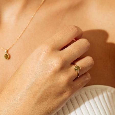 9ct Yellow Gold Peridot Lemongrass Ring-Ring-Walker & Hall