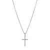 9ct White Gold Diamond Cross Pendant-Necklace-Walker & Hall