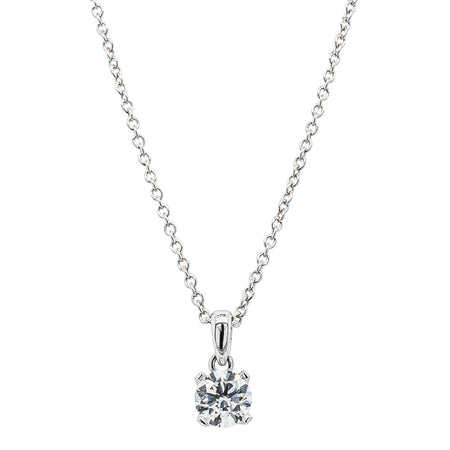 18ct White Gold .50ct Diamond Blossom Pendant-Necklace-Walker & Hall