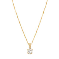 18ct Yellow Gold .50ct Diamond Blossom Pendant-Necklace-Walker & Hall