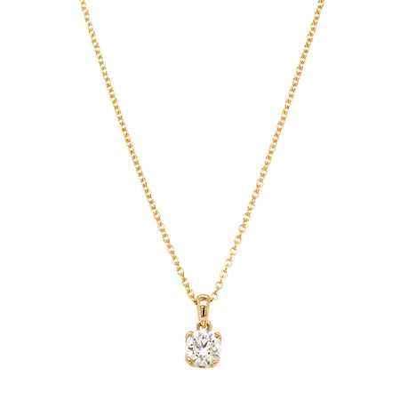 18ct Yellow Gold .50ct Diamond Blossom Pendant-Necklace-Walker & Hall