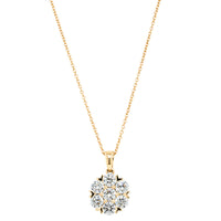 18ct Yellow Gold 2.00ct Diamond Lotus Pendant-Necklace-Walker & Hall