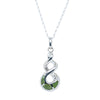 Sterling Silver NZ Greenstone Twist Pendant-Necklace-Walker & Hall
