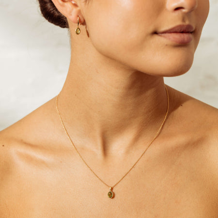 9ct Yellow Gold Peridot Lemongrass Pendant-Necklace-Walker & Hall