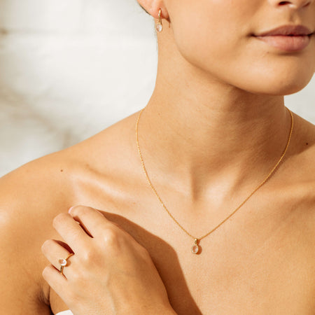 9ct Yellow Gold Rose Quartz Rose Hip Ring-Ring-Walker & Hall