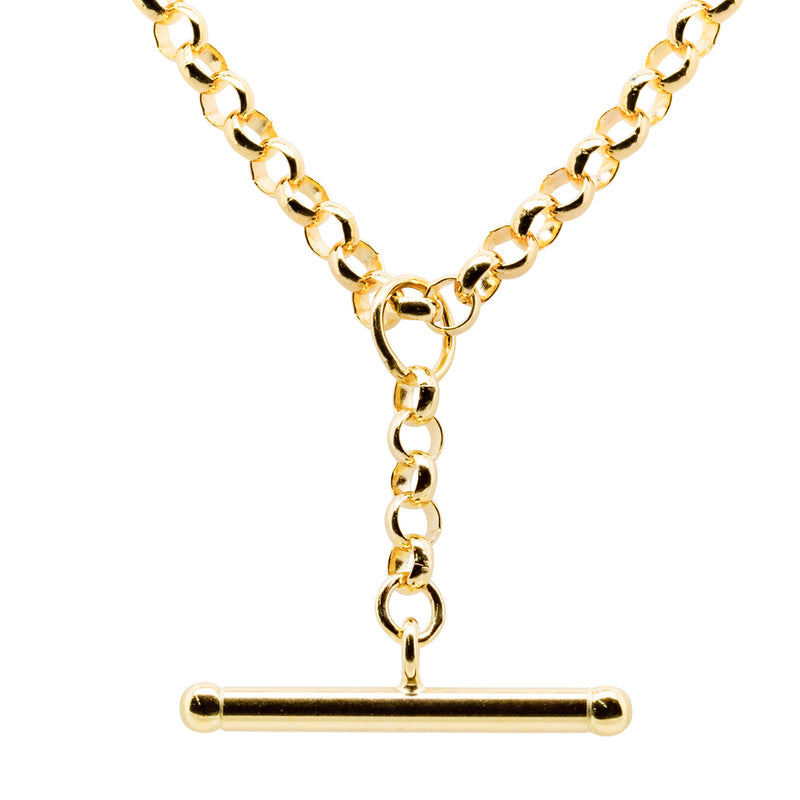 9ct Yellow Gold Belcher Link Fob Chain-Necklace-Walker & Hall