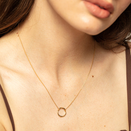 9ct Yellow Gold Mini Entwined Pendant-Necklace-Walker & Hall