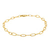 9ct Yellow Gold Textured Oval Link Bracelet-Bracelet-Walker & Hall