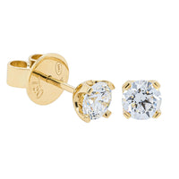 18ct Yellow Gold 1.00ct Diamond Blossom Stud Earrings-Earrings-Walker & Hall