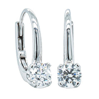 18ct White Gold .60ct Diamond Blossom Hook Earrings-Earrings-Walker & Hall