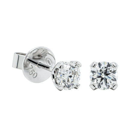 18ct White Gold 1.00ct Diamond Blossom Stud Earrings-Earrings-Walker & Hall