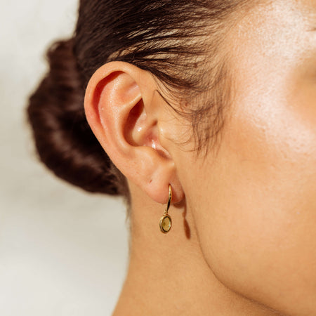 9ct Yellow Gold Peridot Lemongrass Earrings-Earrings-Walker & Hall