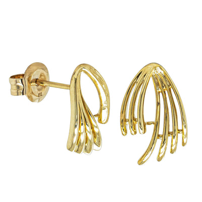 9ct Yellow Gold Splash Stud Earrings-Earrings-Walker & Hall
