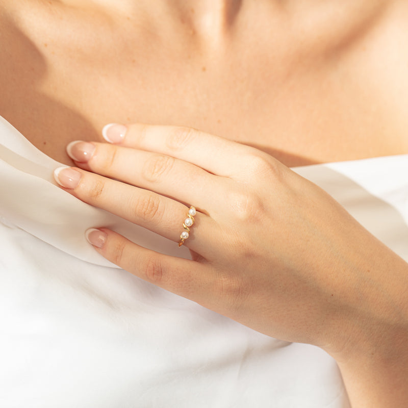 18ct Yellow Gold Akoya Pearl Margaux Ring-Ring-Walker & Hall