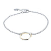 Sterling Silver & 9ct Yellow Gold Mini Entwined Bracelet-Bracelet-Walker & Hall