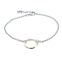 Sterling Silver & 9ct Yellow Gold Mini Entwined Bracelet-Bracelet-Walker & Hall