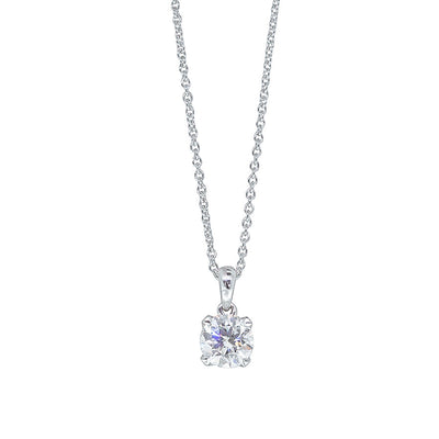 18ct White Gold 1.01ct Diamond Blossom Pendant-Necklace-Walker & Hall