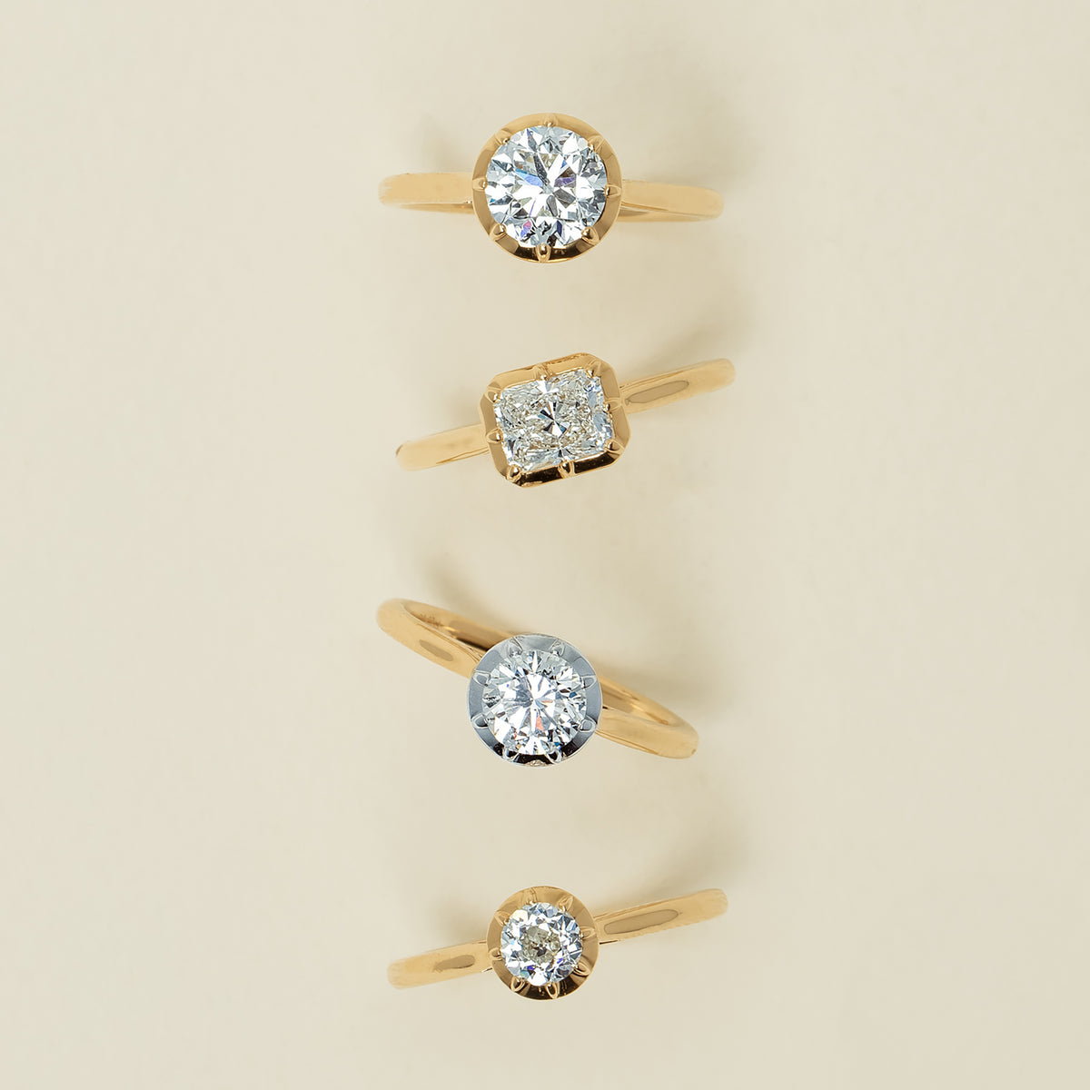 18ct Yellow Gold .50ct Reclaimed Old-Cut Diamond Dawn Ring - Ring - Walker & Hall