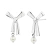Karen Walker Pearl Bow Earrings - Sterling Silver - Earrings - Walker & Hall