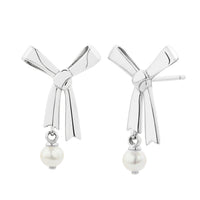 Karen Walker Pearl Bow Earrings - Sterling Silver - Earrings - Walker & Hall