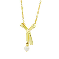Karen Walker Pearl Bow Necklace - Gold Plated - Necklace - Walker & Hall