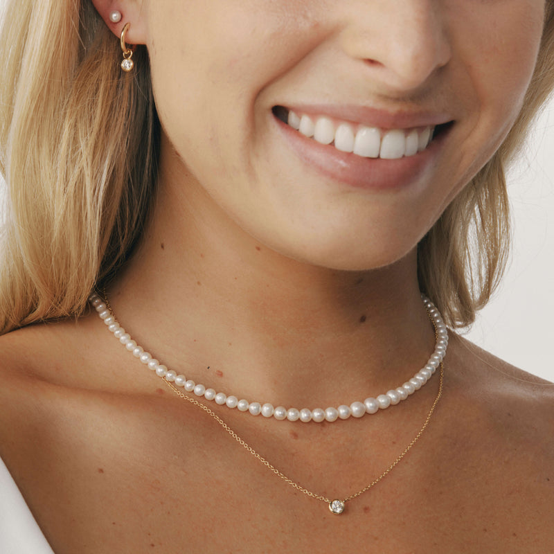 Sterling Silver Graduated Pearl Zelda Strand-Necklace-Walker & Hall