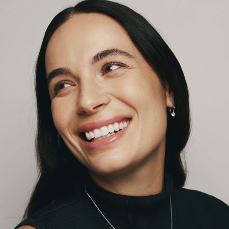 18ct White Gold .60ct Diamond Blossom Hook Earrings-Earrings-Walker & Hall