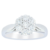 18ct White Gold .65ct Diamond Lotus Ring-Ring-Walker & Hall