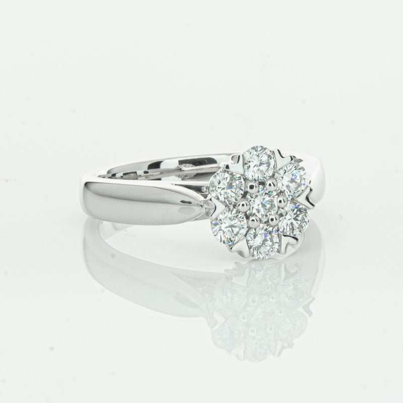 18ct White Gold .65ct Diamond Lotus Ring-Ring-Walker & Hall