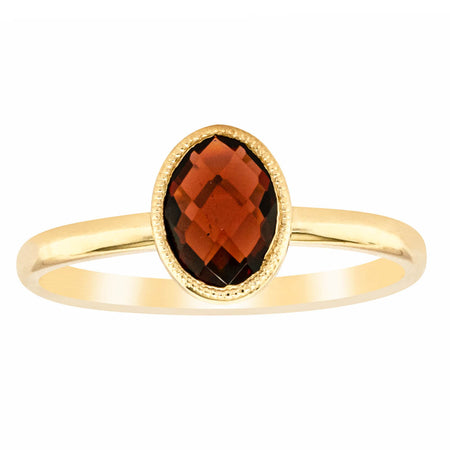9ct Yellow Gold Garnet Saffron Ring-Ring-Walker & Hall
