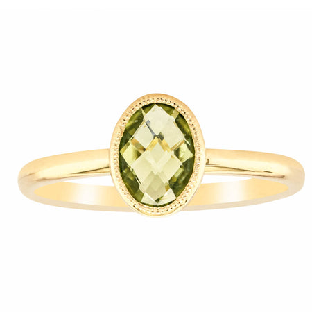 9ct Yellow Gold Peridot Lemongrass Ring-Ring-Walker & Hall