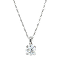 18ct White Gold 1.06ct Diamond Blossom Pendant-Necklace-Walker & Hall