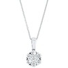 18ct White Gold 1.20ct Diamond Lotus Pendant-Necklace-Walker & Hall