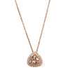 18ct Rose Gold 1.06ct Morganite & Diamond Halo Pendant-Necklace-Walker & Hall