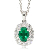 18ct White Gold .87ct Emerald & Diamond Necklace-Necklace-Walker & Hall