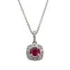 18ct White Gold .57ct Ruby & Diamond Pendant-Necklace-Walker & Hall