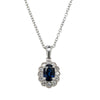 18ct White Gold .79ct Sapphire & Diamond Pendant-Necklace-Walker & Hall