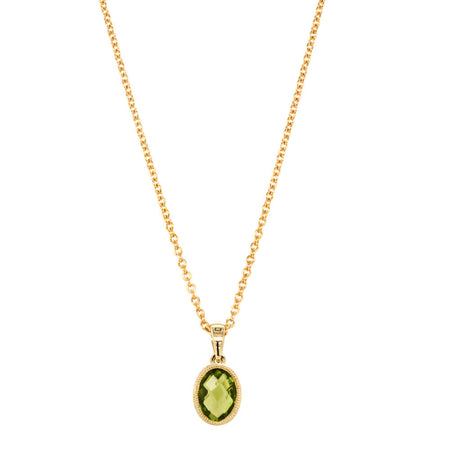 9ct Yellow Gold Peridot Lemongrass Pendant-Necklace-Walker & Hall