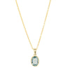 9ct Yellow Gold Blue Topaz Sandalwood Pendant-Necklace-Walker & Hall