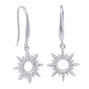 14ct White Gold .13ct Diamond Sol Earrings-Earrings-Walker & Hall