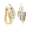 18ct Yellow & White Gold Diamond Huggie Earrings-Earrings-Walker & Hall