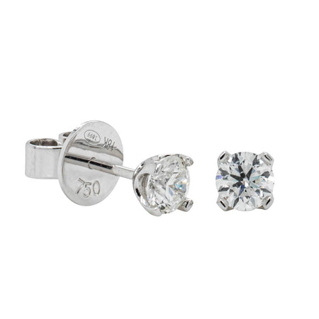 18ct White Gold .80ct Diamond Blossom Stud Earrings-Earrings-Walker & Hall