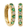 18ct Yellow Gold Emerald & Diamond Meridien Earrings-Earrings-Walker & Hall