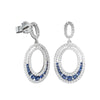 18ct White Gold .49ct Sapphire & Diamond Drop Earrings-Earrings-Walker & Hall
