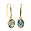9ct Yellow Gold Blue Topaz Sandalwood Earrings-Earrings-Walker & Hall