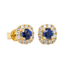 18ct Yellow Gold .46ct Sapphire & Diamond Earrings-Earrings-Walker & Hall